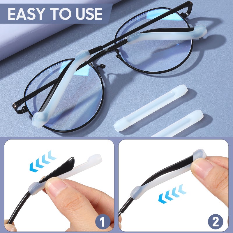 12 Pairs Eyeglass Ear Grip: Silicone Anti- Comfort Glasses Retainers - Eyeglass End Tip Grip For Spectacle Sunglasses Glasses Eyewear - Image 5