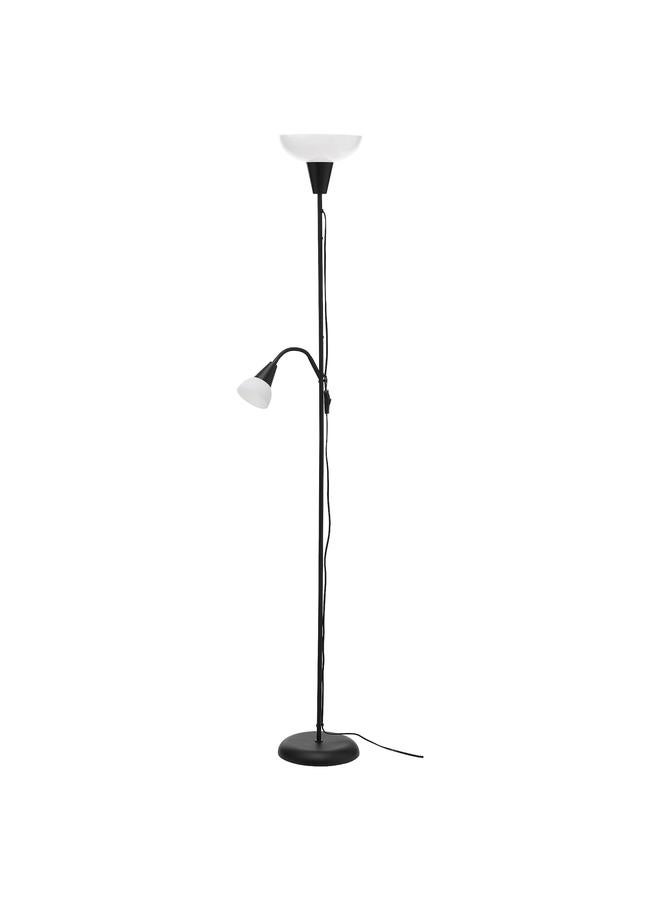 Floor Uplighter/Reading Lamp, Black/White