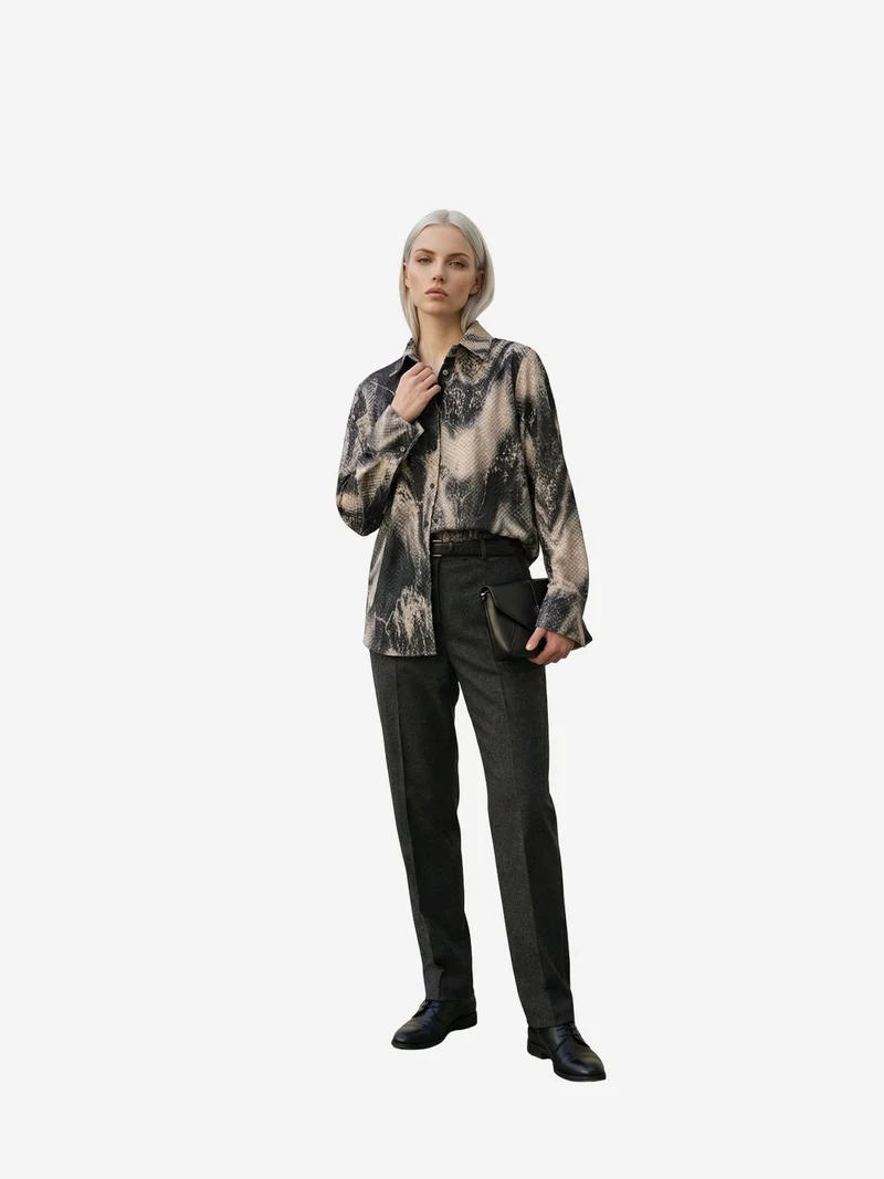 ماي فاشن MY FASHION Women's Abstract Velvet Woven Shirt