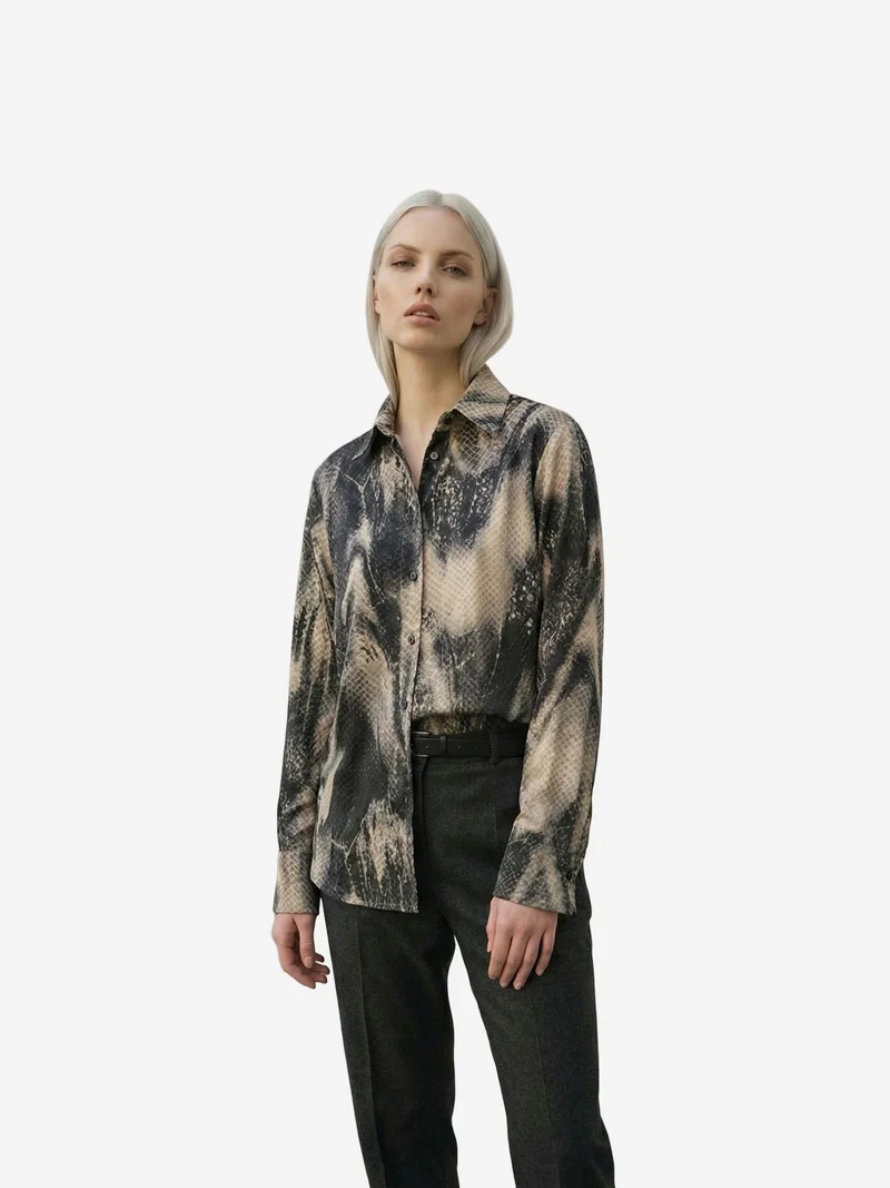 ماي فاشن MY FASHION Women's Abstract Velvet Woven Shirt