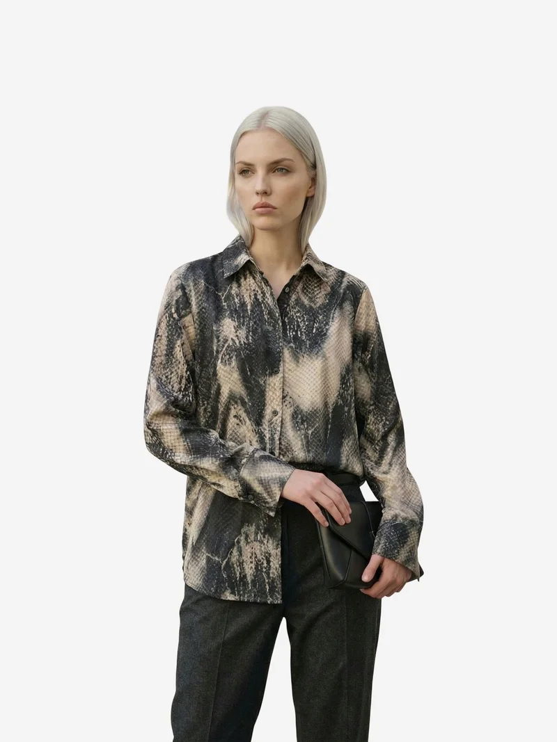 My Fashion Multicolor MY FASHION Women's Abstract Velvet Woven Shirt for Women | Best Price UAE
