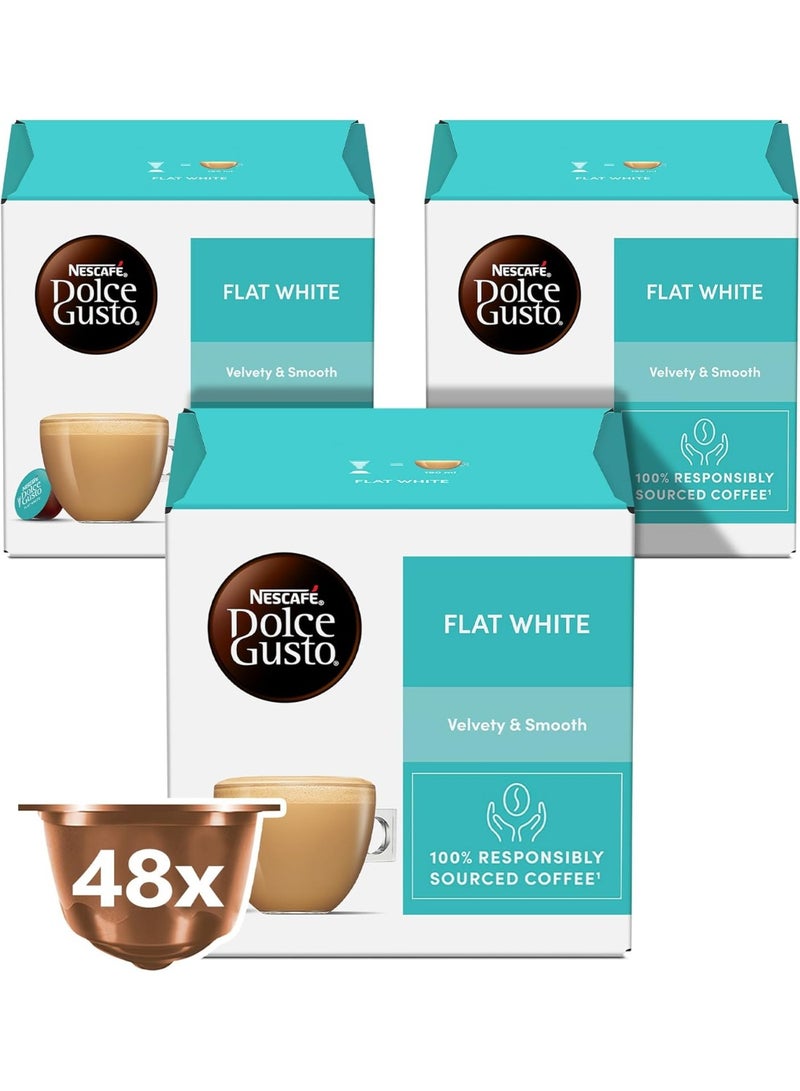 دولسي قوستو مجموعة كبسولات نسكافيه دولتشي غوستو فلات وايت - 3 عبوات كبيرة - Image 1