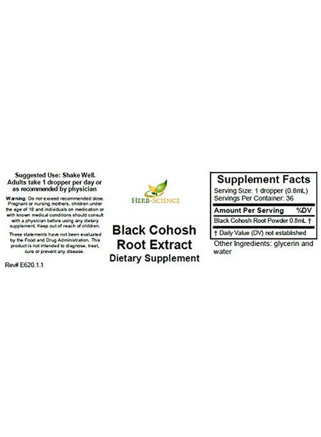 Herb-Science Black Cohosh Root - Supports Menstrual Relief, Menopause Relief,Healthy Blood Pressure, Circulation - Alcohol-Free Liquid Extract, 1 oz - Herb-Science - Image 2