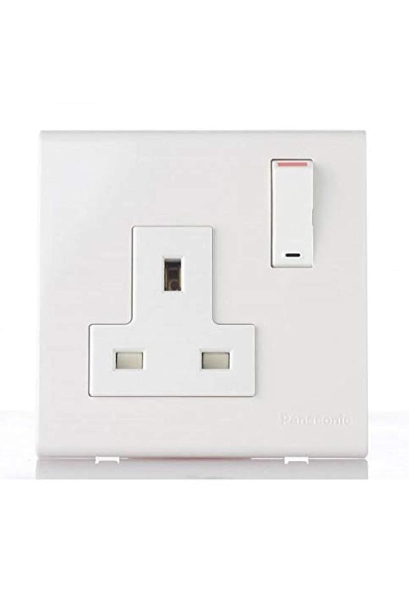 Panasonic 13A 3 Pin Wall Socket with On/Off Switch – White - Image 1