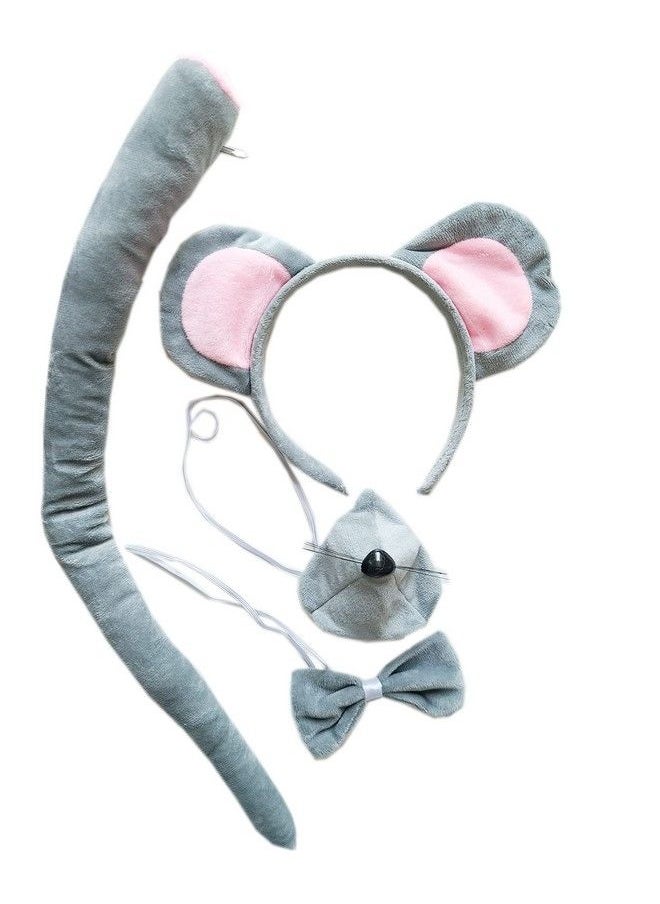 Kirei Sui - Kids Headband Tail & Bowtie 4Pcs Set Costume Gray Mouse - Image 1