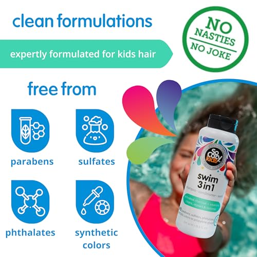 SO COZY SoCozy Kids Swim 3-in-1 Shampoo + Conditioner + Body Wash (10.5 Fl Oz, Pack of 2) Gentle Combo Hair & Body Cleanser for Swimmers, Salt & Chlorine-Removing Activated Charcoal, Paraben & Sulfate-Free - Image 5
