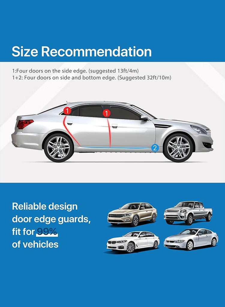 MR.SMART Mr Smart Car Door Edge Guards, Universal Fit, 7mm Width, Waterproof and Soundproof, Black - Image 4