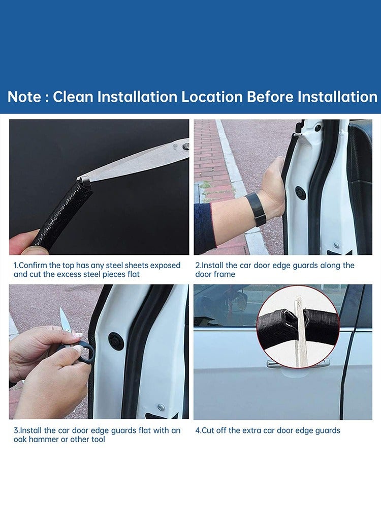 MR.SMART Mr Smart Car Door Edge Guards, Universal Fit, 7mm Width, Waterproof and Soundproof, Black - Image 5