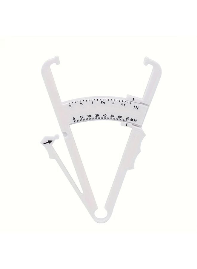 White Body Fat Caliper Dual Scale Inch Centimeter Measurement for Home Gym - Image 1
