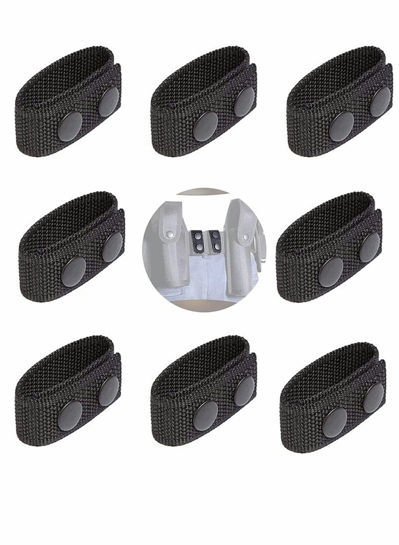 KASTWAVE 8 pieces, Duty Belt Keeper, Belt Holder, Double Snap Belt Keeper, Leather Duty Snap Belt Keeper for Outdoor Sports Camping Police Military Equipment  - Image 1