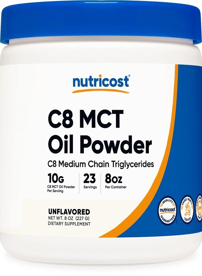 Nutricost C8 MCT Oil Powder 23 Servings (8oz) - 95% C8 MCT Oil Powder  - Image 1