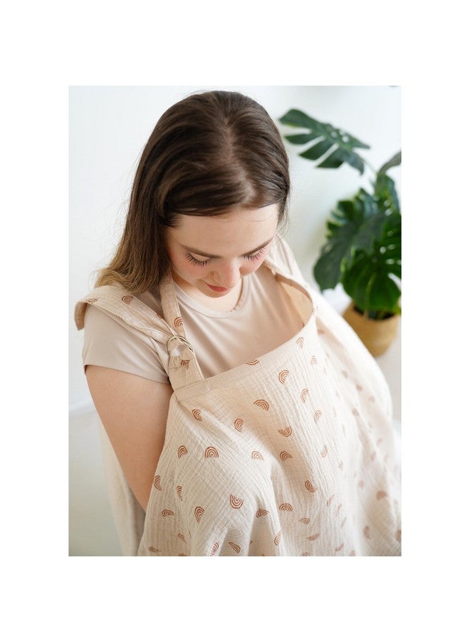 MairMore MairMore Muslin Nursing Covers for Breastfeeding, Privacy Breast Feeding Cover with Arch Neckline for Mom and Baby, Breathable 100% Cotton Nursing Apron Multi-use Stroller Cover - Image 4