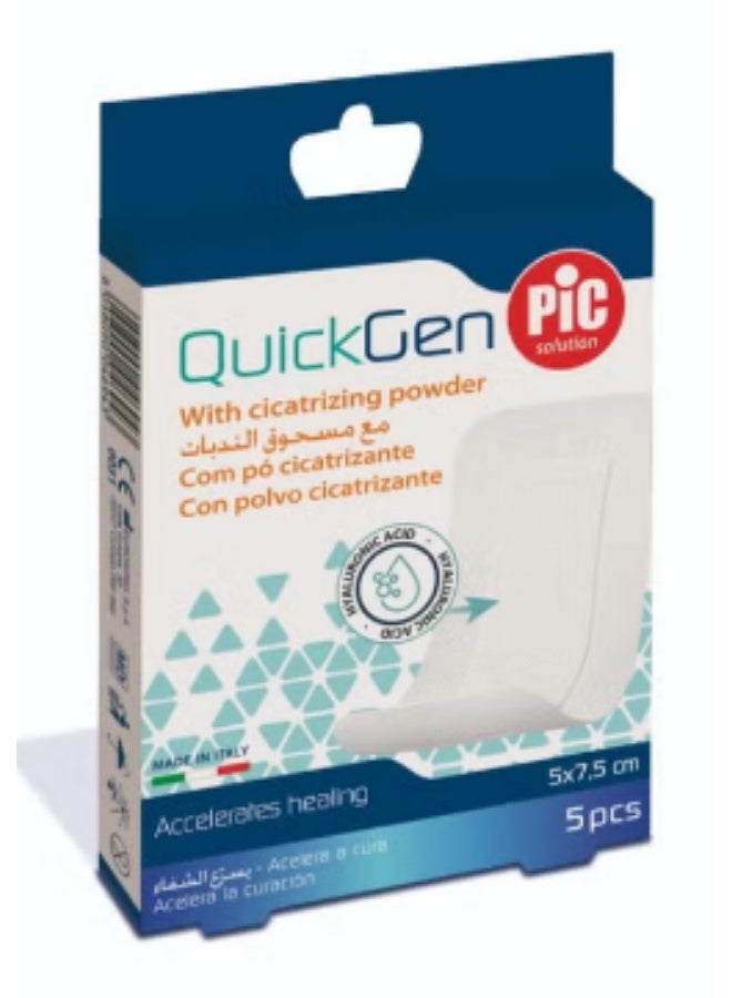 Pic Solution Quick-Gen scar-free wound healing bandages, 5 x 7.5 cm, 5 pieces - Image 1