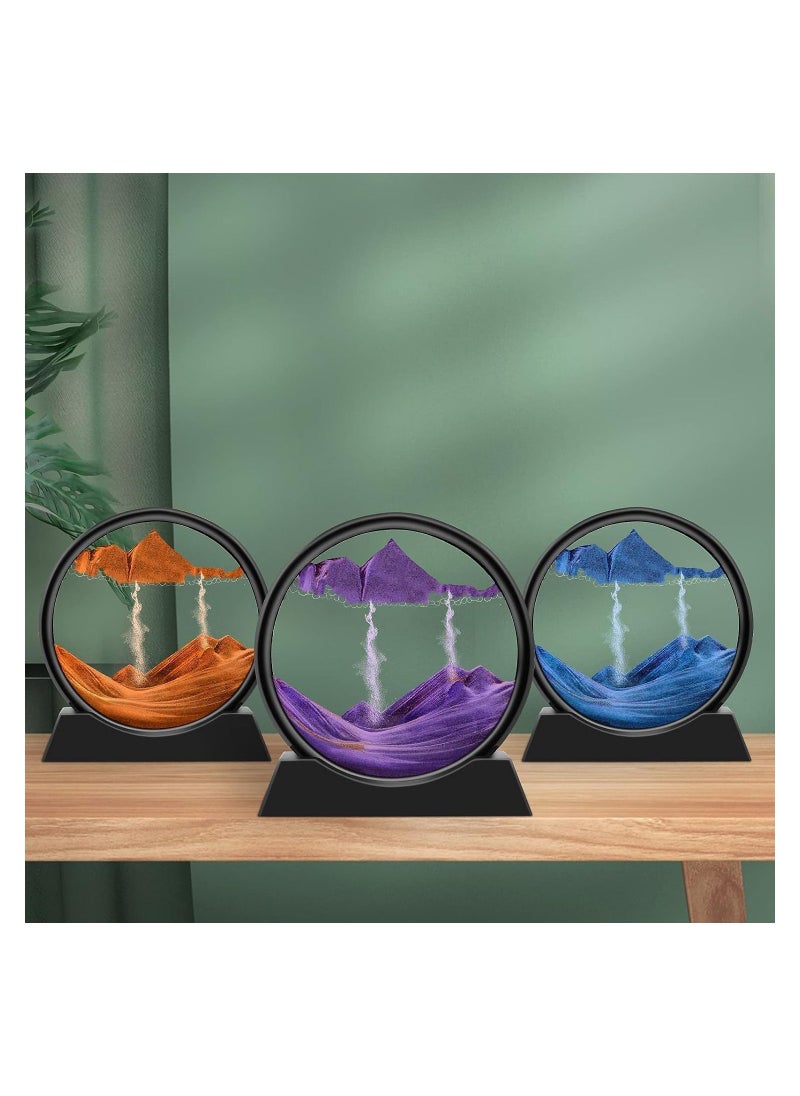Generic - Flowing sand art painting Animated sand art picture in a circular shape with a 3D glass frame of an animated deep sea scene displayed with flowing sand within a frame - Image 1