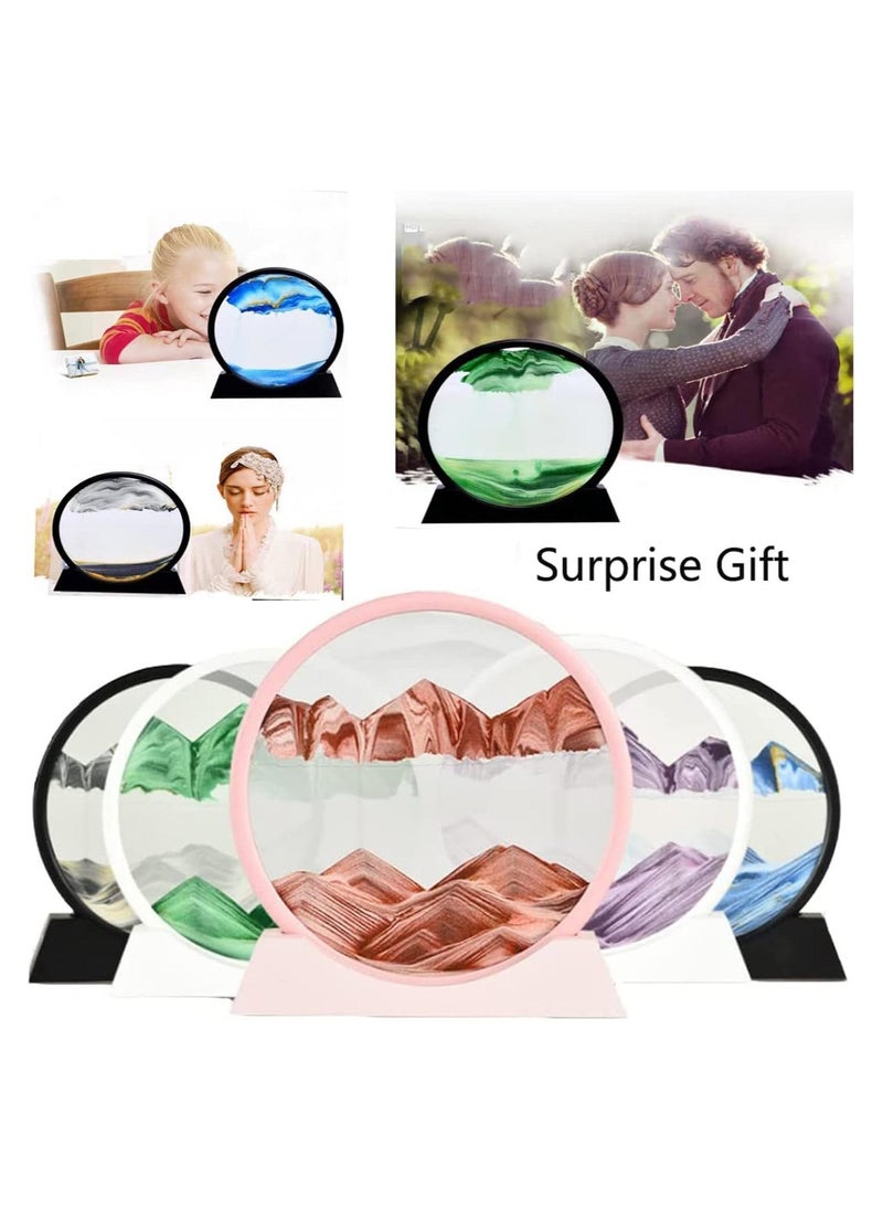 Generic - Flowing sand art painting Animated sand art picture in a circular shape with a 3D glass frame of an animated deep sea scene displayed with flowing sand within a frame - Image 1