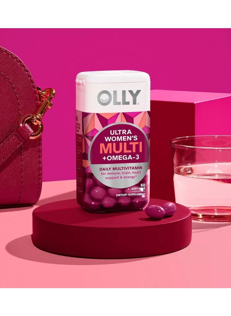 OLLY Ultra Strength Women's Multi + Omega-3 Daily Multivitamin, 60 Softgels  - Image 3