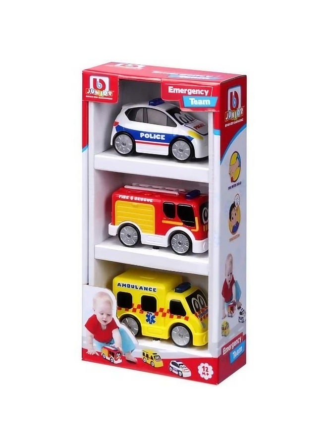 Bburago Junior Emergency Forces Toy Car Set (Set of 3) - Image 1