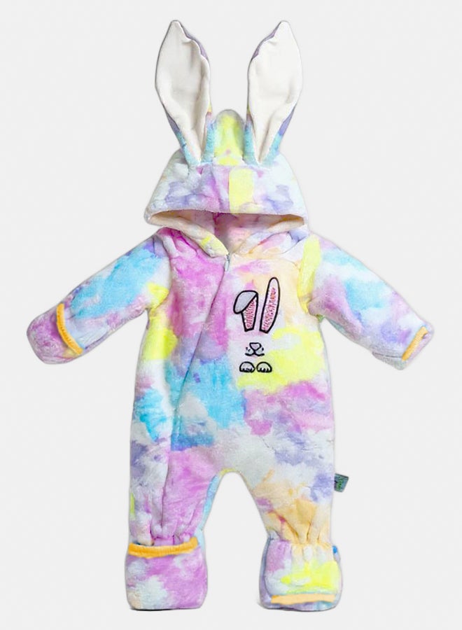 BabyShoora Baby Unisex Velvet Fur Lined Printed Double Face Winter Bodysuit - Image 3