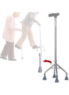 Generic A four-legged crutch with a circular base 932 for the elderly, durable and of high quality  - Image 1