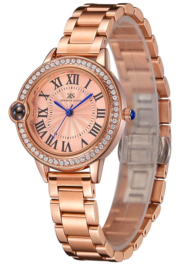 كينيث سكوت ساعة يد نسائية من الفولاذ المقاوم للصدأ بعقارب - Image 2