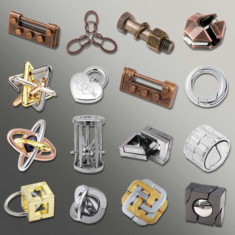 Unlock Unbuckle Intellectual Buckle Metal Luban Lock Children Student Space Hands-On Educational Decompression Toy Kong Ming Lock - Image 2