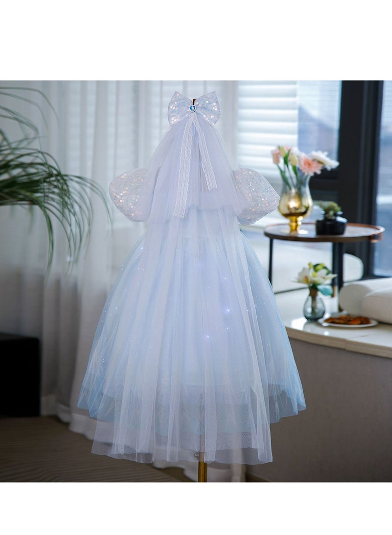 Veil lights with Frozen princess dress children's soft gauze luminous dress - Image 4