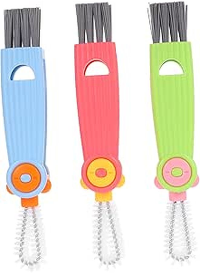 3 Pcs Cup Lid Cleaning Brushes Multifunctional Portable Bottle Brush Set - Image 1