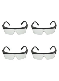 BMB tools Transparent Adjustable Length Safety Glasses Set of 4 - Impact Resistant UV Protection Anti-Fog Scratch Resistant Safety Glasses with Side Shields, Hinges for Construction Lab DIY Gardening  - Image 1
