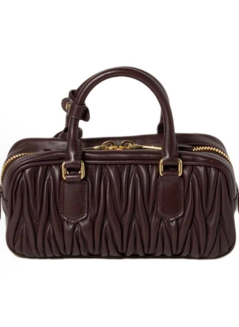 Small Arcadie Top Handle Bag in Matelassé Nappa Leather Crossbody Shoulder - Image 2