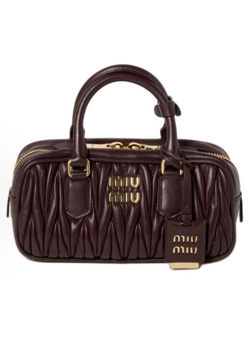 Small Arcadie Top Handle Bag in Matelassé Nappa Leather Crossbody Shoulder - Image 1