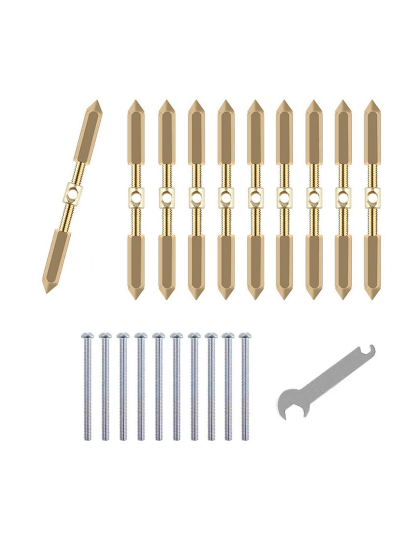 Zikra 10 Piece Box Screw Support Bar Kit, Model 86 Box Repairer, Switch Socket Box Screw Support Bar, Wall Mount Switch Box Repair Electrical Accessory Tool (Gold) - Image 2