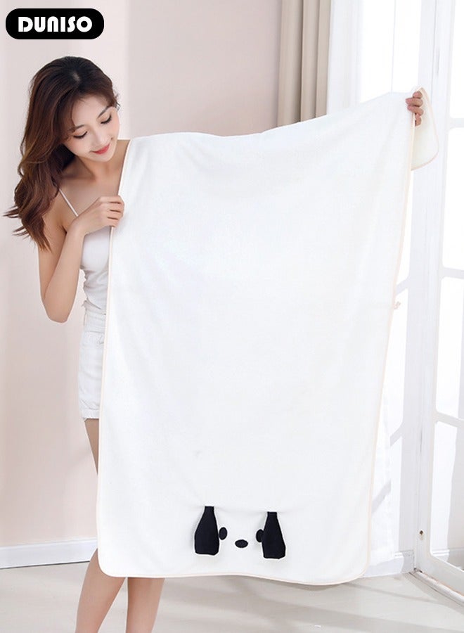 DUNISO 4 Pieces Bath Wrap and Hair Drying Towel Kit, Adjustable Elastic Ultra Absorbent Women Bath Towel Set, Coral Fleece Shower Towel Wrap for Shower After Body Cover - Image 4