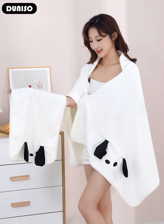 DUNISO 4 Pieces Bath Wrap and Hair Drying Towel Kit, Adjustable Elastic Ultra Absorbent Women Bath Towel Set, Coral Fleece Shower Towel Wrap for Shower After Body Cover - Image 3