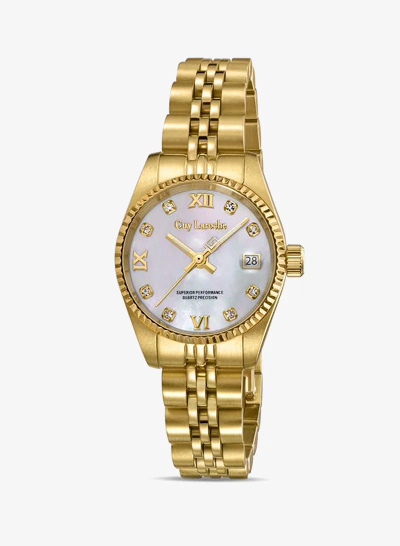 Guy Laroche Rose Stainless Steel Bracelet Analog Watch for Women, 26.5mm