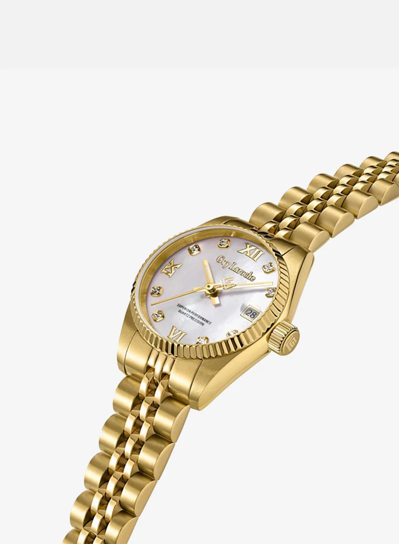 Guy Laroche Rose Stainless Steel Bracelet Analog Watch for Women, 26.5mm