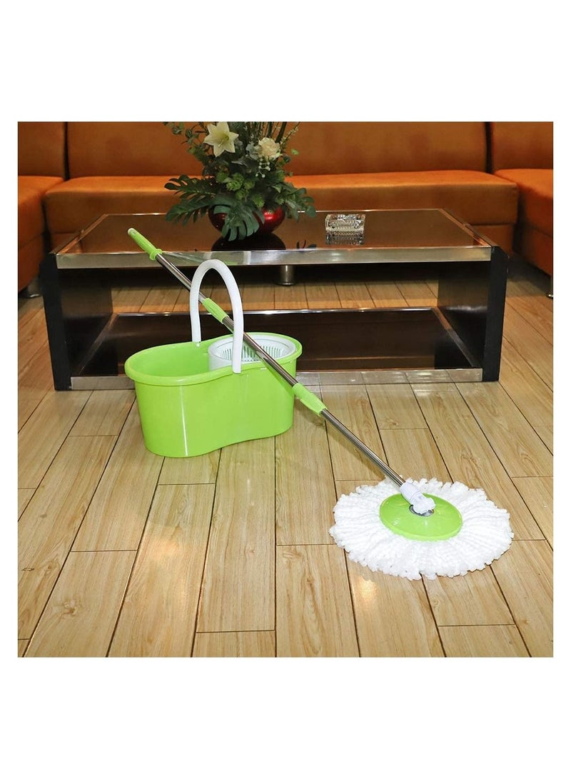 360 Spin Mop Cleaning Kit نظام تنظيف الأرضيات مع رأسين ممسحة من الألياف الدقيقة - Image 2