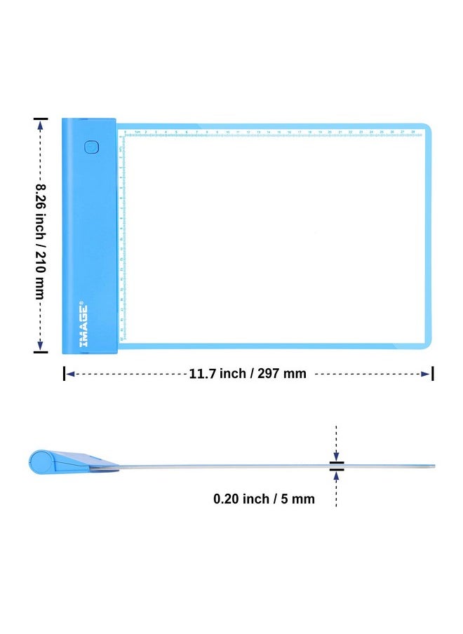 Image - Light Up Tracing Pad Blue Drawing Tablet Coloring Board For Kids Children Gift For Boys Girls (Includes 10 Traceable Sheets And Two Clips) - Image 1