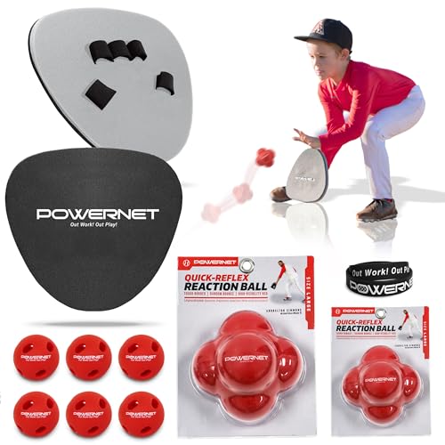 PowerNet Advanced Hand-Eye Coordination Set, Soft Hands Softball & Baseball Training Equipment, Improve Transition Time from Glove, 2 Perfect Fielders & 6 Micro Crushers & 2 Reaction Balls - Image 1