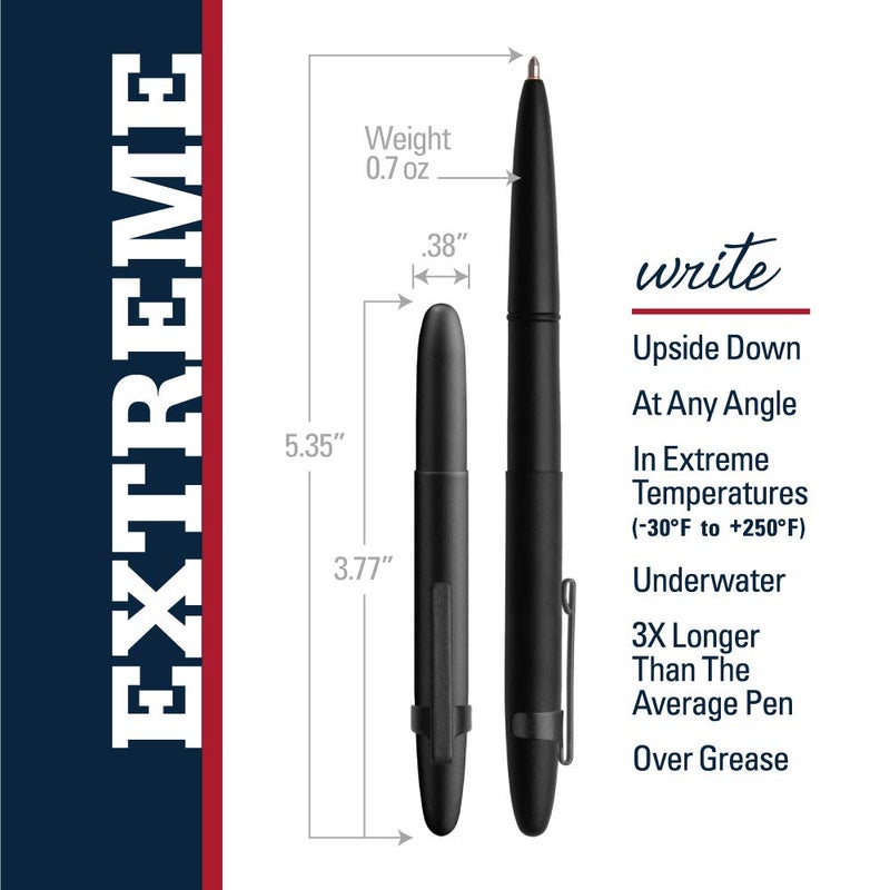 Fisher Space Pen Matte Black Bullet Space Pen with Clip - Image 2