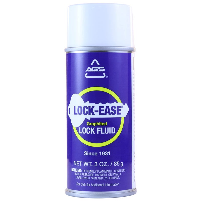 AGS Automotive Solutions LockEase Graphite Lock Lubricant 3oz Aerosol Prevents Freezing Reduces Friction No Residue Protects Against Wear Rust