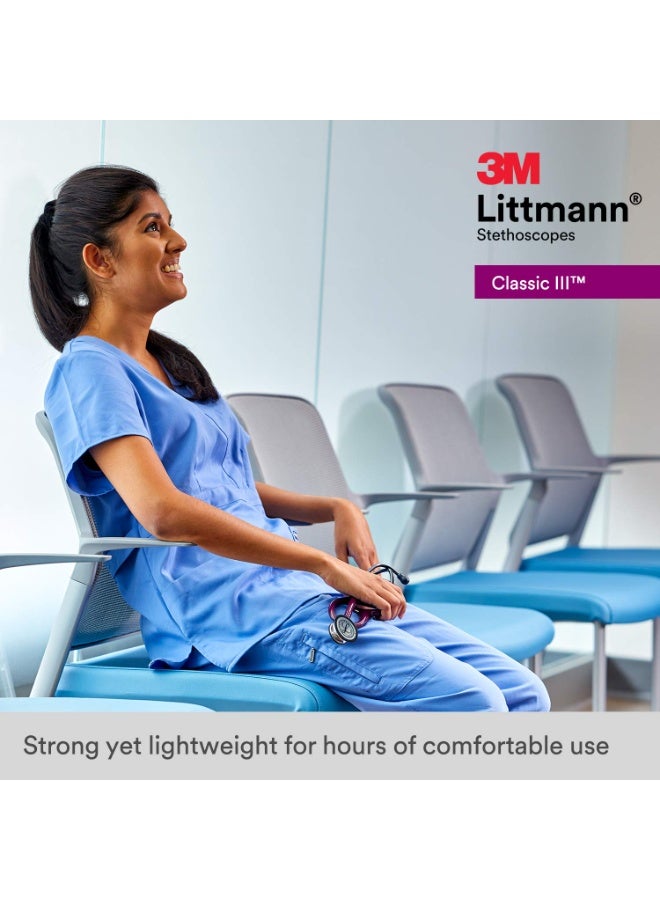 ثري أم ليتمان سماعة طبية 3M ليتمن كلاسيك 3 بقطعة صدرية مرآة، أنبوب وردي لؤلؤي، ساق وردي وسماعة رأس دخانية بطول 27 بوصة موديل 5962 - Image 4