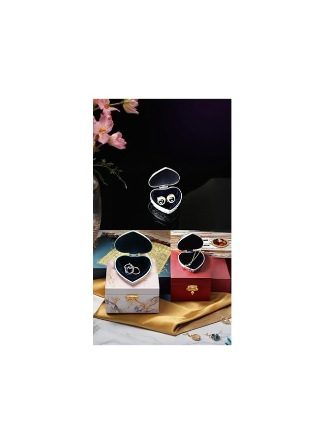 The Bros Classic Vintage Antique Heart-Shaped Jewelry Box - Ring and Small Trinket Storage Organizer Chest - Ideal Gift in Silver - Image 5
