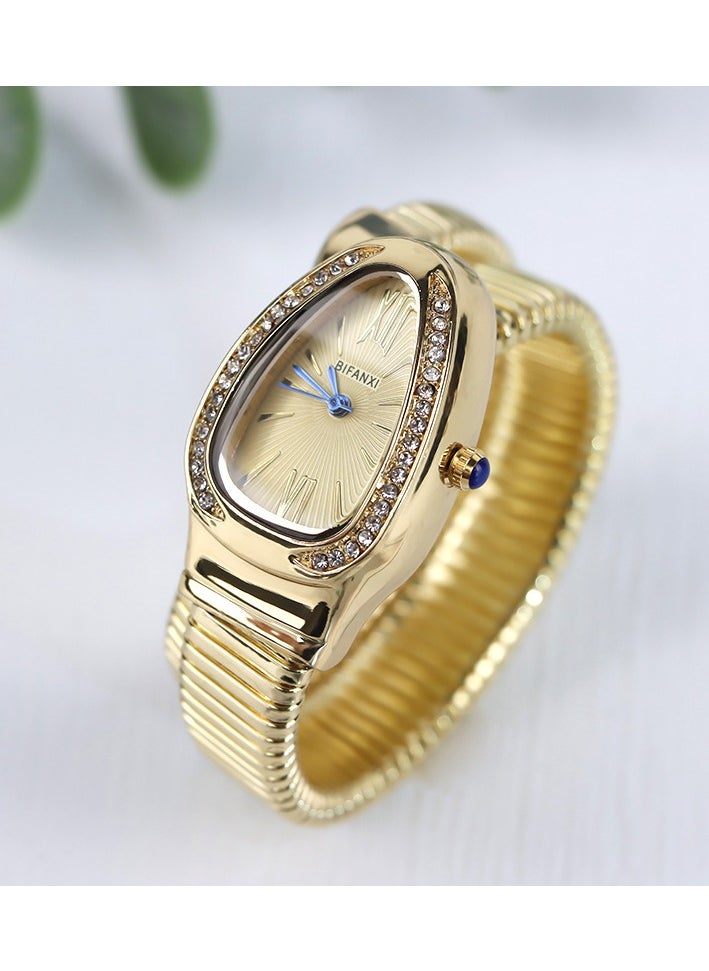 BIFANXI Women's Fashion Watch, Snake-Shaped Diamond Design Quartz Watch ,Fashionable and Versatile Diamond Watch  - Image 1