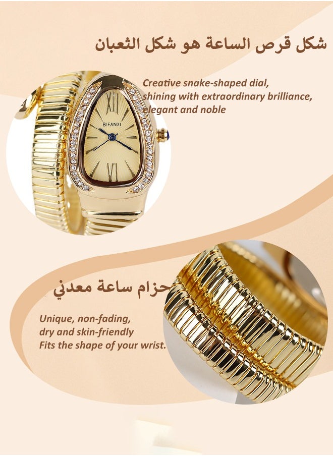BIFANXI Women's Fashion Watch, Snake-Shaped Diamond Design Quartz Watch ,Fashionable and Versatile Diamond Watch  - Image 3