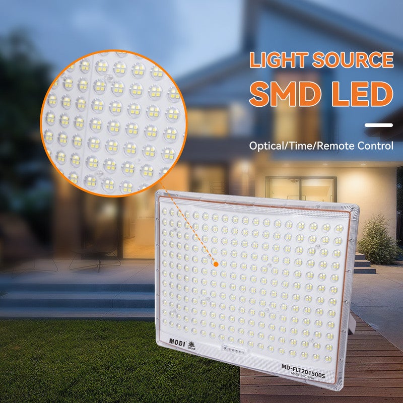 73Hours Solar Flood Light Outdoor 1500W, 4M Cable Length, LED Security Lamp with Remote u0026 Timer, 6500K Cool White, Wall Yard Garden Lighting - Image 4