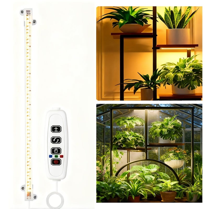 4 Head 12.99 Inch Hanging Full Spectrum LED Plant Growth Light White Adhesive Plant Lamp Programmable 3 9 12 Hours Supplemental Sunlight For Succulents And Flowers Winter Plant Light With 1.85 Meter Extension Cord - Image 4