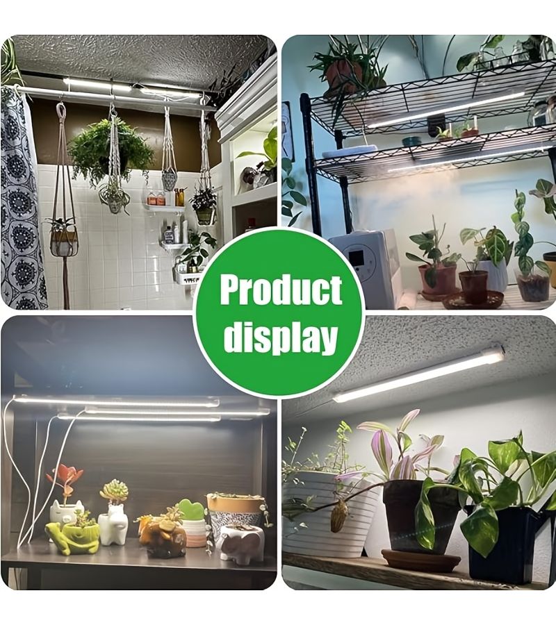 4 Head 12.99 Inch Hanging Full Spectrum LED Plant Growth Light White Adhesive Plant Lamp Programmable 3 9 12 Hours Supplemental Sunlight For Succulents And Flowers Winter Plant Light With 1.85 Meter Extension Cord - Image 2