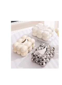 Generic Peroza Marshmallow Ceramic Tissue Box, Soft Face Tissue Box, Tissue Storage Box for Living Room, Bedroom, Office, Table Top Decor White  - Image 1