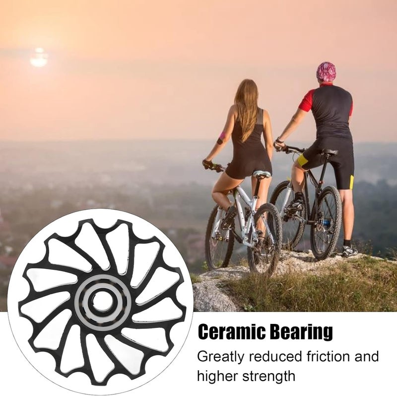 cheekyglo Bicycle Rear Derailleur,Derailleurs, Jockey Wheel Bike Guide Roller Pulley, Ceramic Bearings,Derailleur Pulley Aluminum Jockey Wheel Rea for 7/8/9/10 Speed black - Image 4