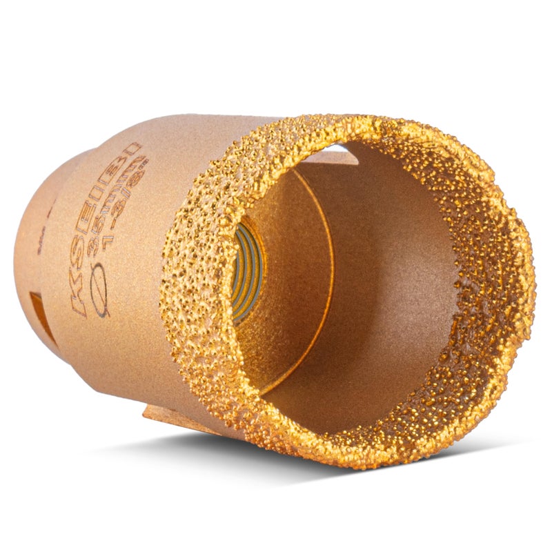 KSEIBI 615235 Diamond Hole Saw, 1-3/8 Inch (35mm) Diamond Core Drill Bit for Porcelain, Ceramic, Granite Drill Bits, Brick, Marble, Vacum Brazed, 2" Drilling Depth, 5/8"-11 Thread, for Angle Grinder - Image 1